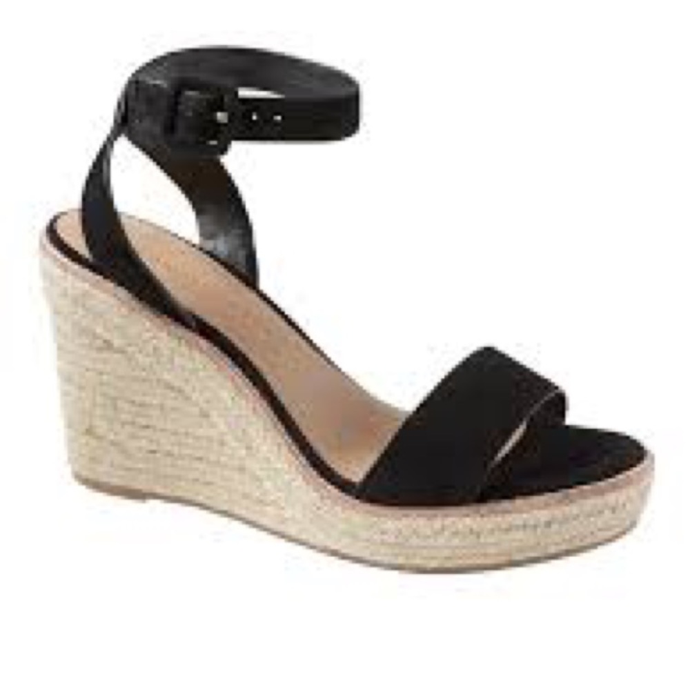 💋SALE💋 BR black espadrilles sandal wedges